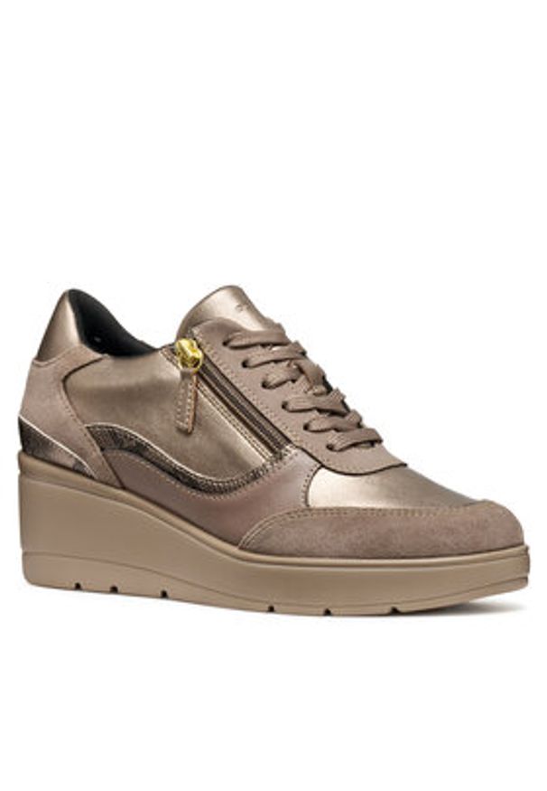 Geox Sneakersy D Ilde D46RAA 0AJ22 C6029 Brązowy. Kolor: brązowy. Materiał: skóra