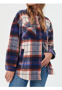 Sinsay - Kurtka koszulowa w kratę - niebieski. Kolor: niebieski #1