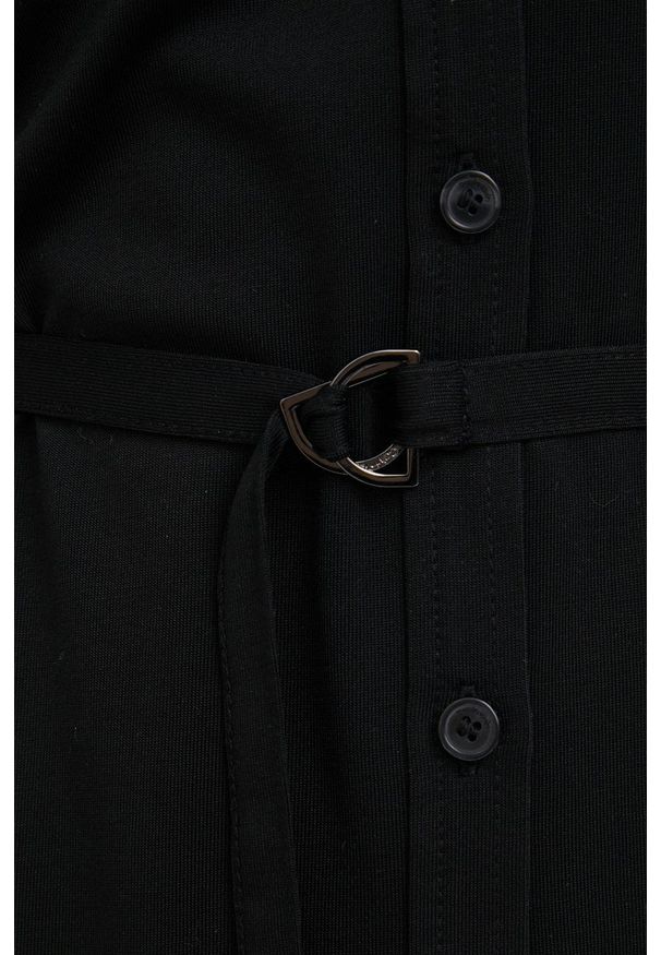 Calvin Klein sukienka kolor czarny mini prosta. Okazja: na co dzień. Kolor: czarny. Materiał: dzianina. Długość rękawa: długi rękaw. Typ sukienki: proste. Styl: casual. Długość: mini