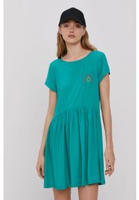 Volcom - Sukienka. Kolor: zielony. Materiał: tkanina. Długość rękawa: krótki rękaw #6