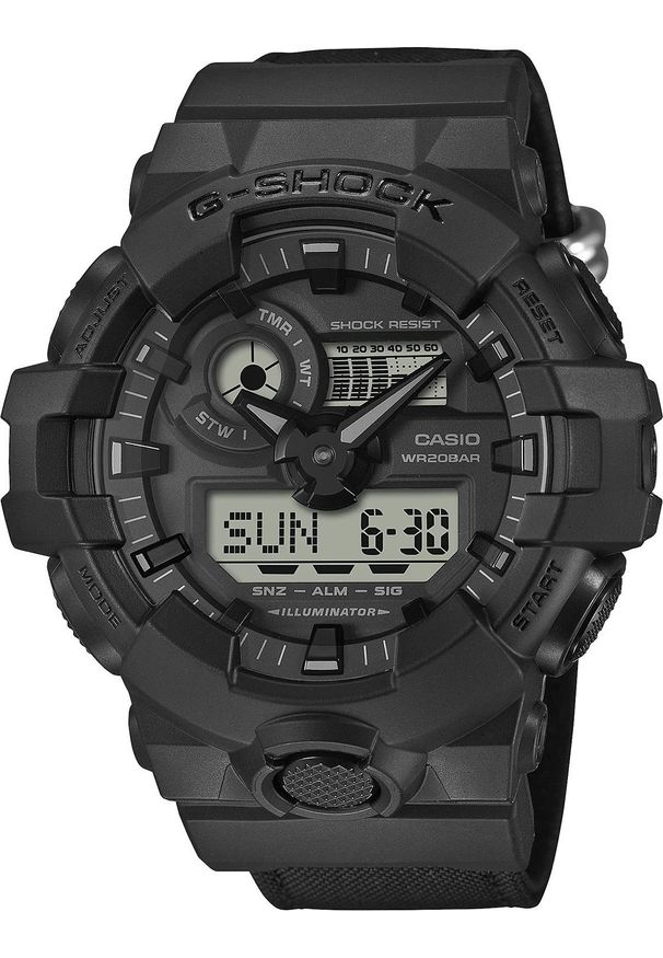 Zegarek sportowy G-SHOCK Casio G-Shock GA-700BCE-1AER 200m czarny. Kolor: czarny. Styl: sportowy