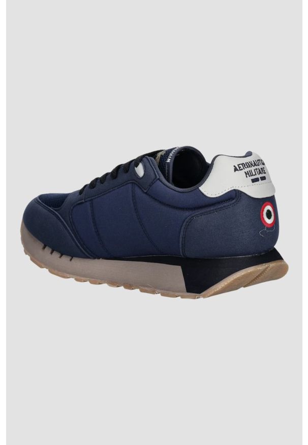 Aeronautica Militare - AERONAUTICA MILITARE Granatowe sneakersy męskie, Rozmiar 45. Okazja: na co dzień. Kolor: niebieski. Materiał: materiał