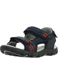 Geox - Sandały GEOX JR SANDAL STRADA A Niebieski. Kolor: niebieski. Materiał: tkanina, skóra. Sezon: lato