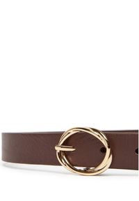 TOMMY HILFIGER - Tommy Hilfiger Pasek Damski Th Chic 2.5 AW0AW17932 Brązowy. Kolor: brązowy. Materiał: skóra