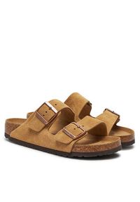 Birkenstock Klapki Arizona zamsz 1026190 Brązowy. Kolor: brązowy. Materiał: skóra, zamsz