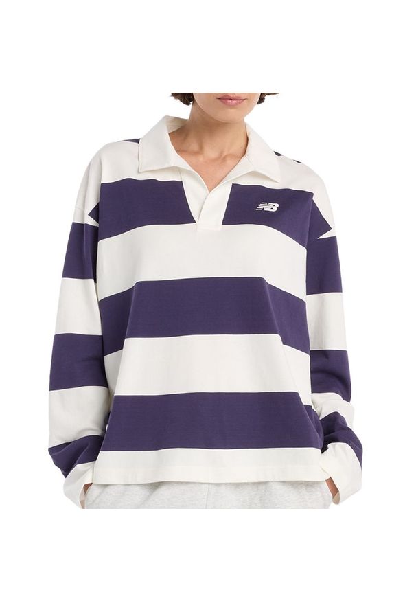 Koszulka damska New Balance WT53522BOY - granatowa. Kolor: niebieski. Materiał: bawełna, materiał. Długość rękawa: krótki rękaw. Długość: krótkie