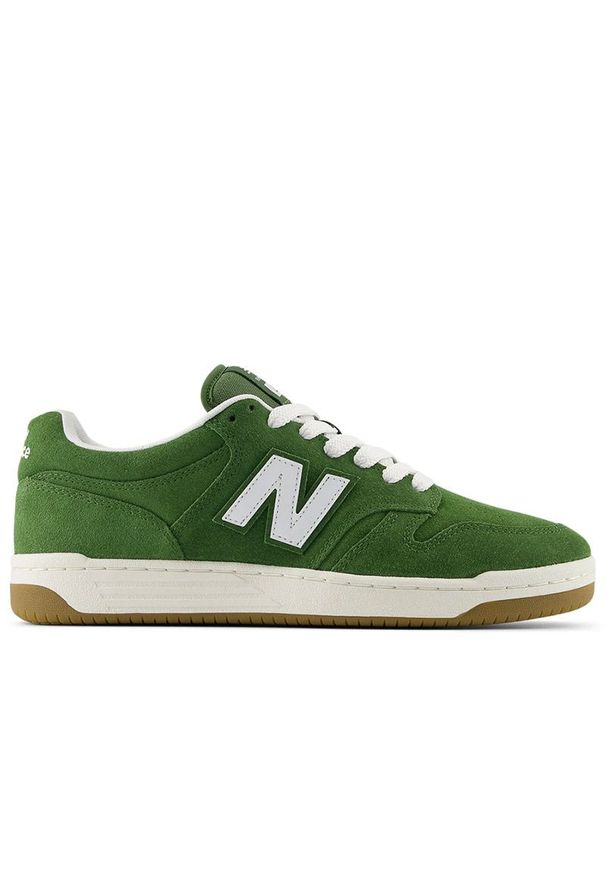 Buty męskie New Balance BB480PTG - zielone. Okazja: na co dzień. Kolor: zielony. Materiał: skóra, syntetyk, materiał, zamsz. Szerokość cholewki: normalna. Sport: turystyka piesza