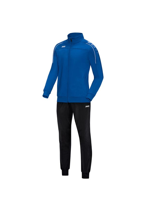 Dres Jako polyester Classico. Kolor: niebieski. Materiał: dresówka. Sport: piłka nożna