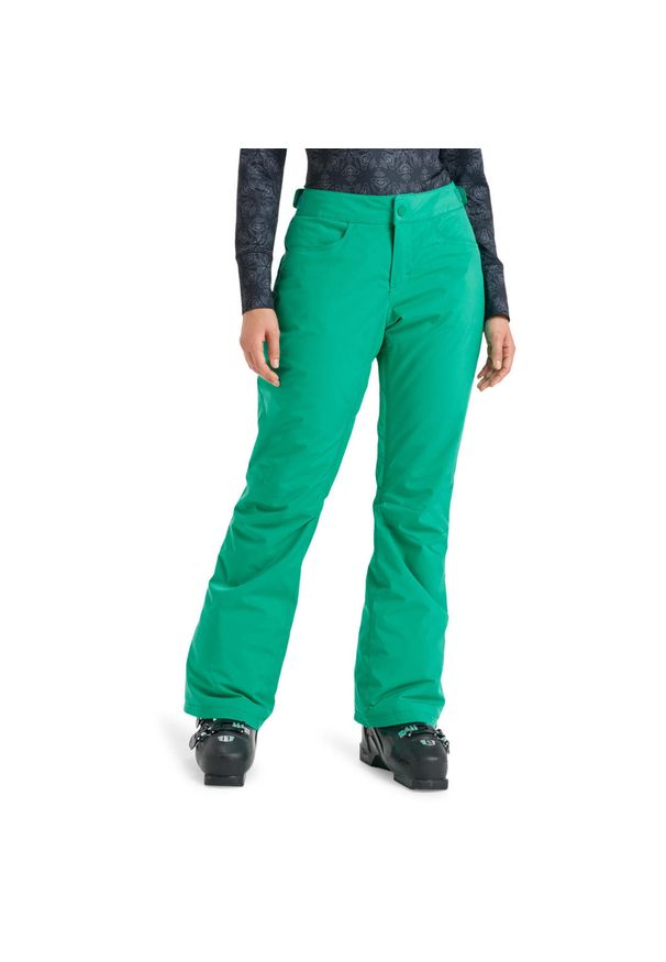 Roxy - Spodnie do sportów zimowych techniczne damskie BACKYARD 10K. Kolor: zielony. Materiał: poliester, materiał. Sezon: zima. Sport: narciarstwo