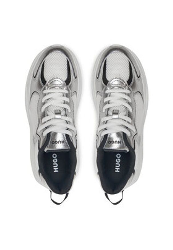 Hugo - HUGO Sneakersy Leon 50536308 Srebrny. Kolor: srebrny. Materiał: materiał, mesh