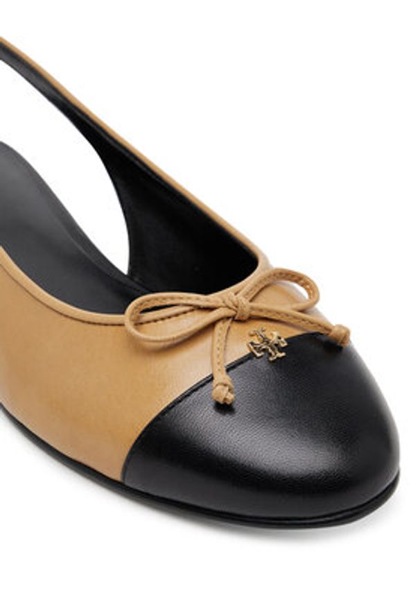 Tory Burch Baleriny 166592 Brązowy. Kolor: brązowy. Materiał: skóra