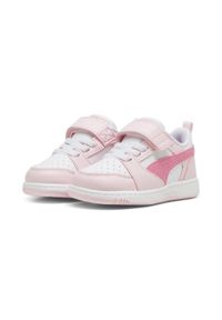 Puma - Sneakersy PUMA Rebound V6 Lo dla małych dzieci PUMA White Fast Pink Whisp Of. Kolor: wielokolorowy, różowy, biały. Szerokość cholewki: normalna. Sport: koszykówka