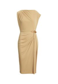Lauren Ralph Lauren - LAUREN RALPH LAUREN Sukienka codzienna 250964076001 Beżowy Slim Fit. Okazja: na co dzień. Kolor: beżowy. Materiał: syntetyk. Typ sukienki: proste. Styl: casual #4