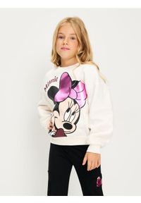Sinsay - Bawełniana bluza crewneck Minnie Mouse - kremowy. Kolor: kremowy. Materiał: bawełna. Wzór: motyw z bajki