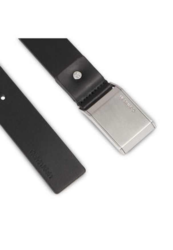 Calvin Klein Pasek Męski Adj Beveled Plaque K50K510950 Czarny. Kolor: czarny. Materiał: skóra