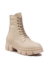 Karl Lagerfeld - KARL LAGERFELD Botki KL43250 Beżowy. Kolor: beżowy. Materiał: skóra