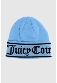 Juicy Couture - JUICY COUTURE Błękitna czapka z logo. Kolor: niebieski