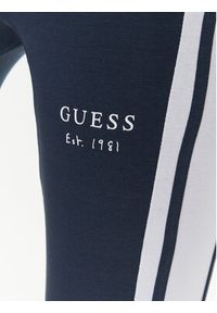 Guess Legginsy Signature V3GB05 KBP41 Granatowy Slim Fit. Kolor: niebieski. Materiał: bawełna #3