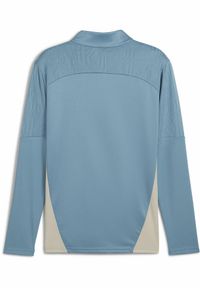Puma - Męska bluza treningowa Olympique Marsylia z zamkiem 1/4 PUMA. Kolor: wielokolorowy, beżowy, niebieski. Sport: fitness