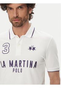 La Martina Polo Yeshayahu MAP320 PK001 Biały Regular Fit. Typ kołnierza: polo. Kolor: biały. Materiał: bawełna