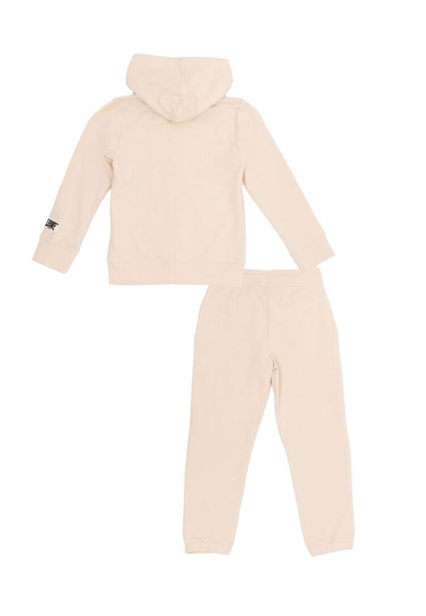 LEONE 1947 APPAREL - Dres dziewczęcy Welcome Back z kapturem i zamkiem błyskawicznym. Okazja: na uczelnię. Kolor: beżowy. Materiał: dresówka. Styl: sportowy