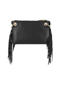 Ochnik - Torebka damska. Kolor: czarny. Dodatki: z frędzlami. Materiał: skórzane. Rodzaj torebki: na ramię #2
