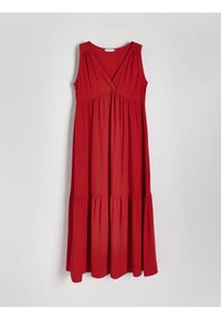 Reserved - Sukienka z wiskozy - czerwony. Kolor: czerwony. Materiał: wiskoza #1