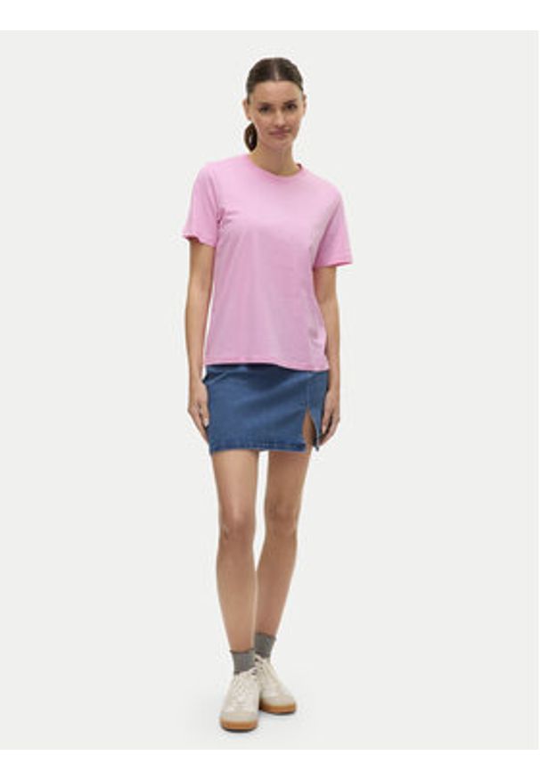 Vero Moda T-Shirt Paulina 10316991 Różowy Regular Fit. Kolor: różowy. Materiał: bawełna