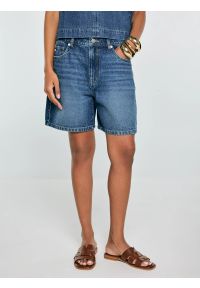 Big-Star - Szorty damskie jeansowe granatowe Soleil 588. Stan: podwyższony. Kolor: niebieski. Materiał: jeans. Długość: krótkie. Sezon: lato. Styl: klasyczny, elegancki #1