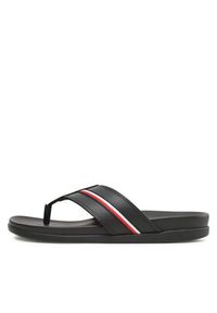 TOMMY HILFIGER - Tommy Hilfiger Japonki Leather Toe Post Sandal FM0FM04460 Czarny. Kolor: czarny. Materiał: skóra #3