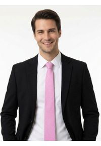 Męski Krawat Alties - Jasny Róż, Delikatny Melanż. Kolor: różowy. Materiał: tkanina. Wzór: melanż. Styl: wizytowy, elegancki #4