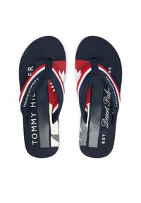 TOMMY HILFIGER - Tommy Hilfiger Japonki Patch Hilfiger Beach Sandal FM0FM05903 Granatowy. Kolor: niebieski. Materiał: materiał #1
