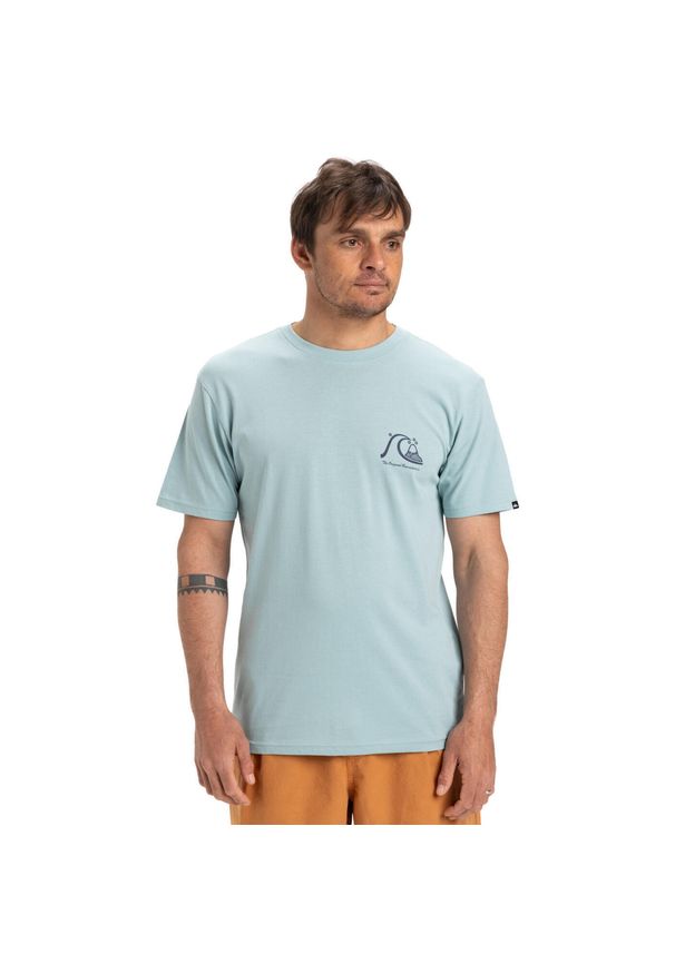 Quiksilver - Koszulka z krótkim rękawem dla Mężczyzn EVO ORIGINAL Niebieski. Kolor: niebieski. Materiał: materiał, bawełna. Długość rękawa: krótki rękaw. Długość: krótkie