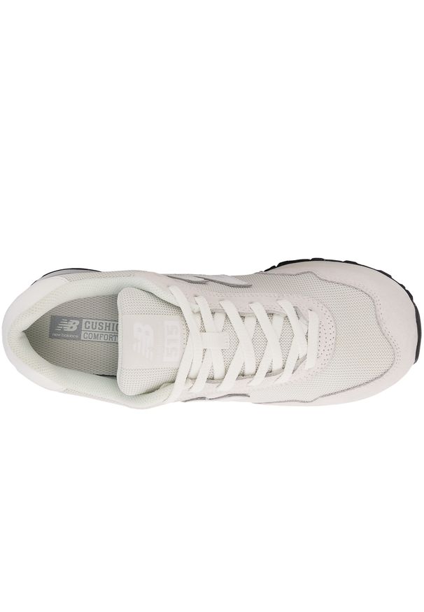 Buty męskie New Balance ML515WHT – szare. Okazja: na co dzień. Kolor: szary. Materiał: syntetyk, skóra, materiał. Szerokość cholewki: normalna