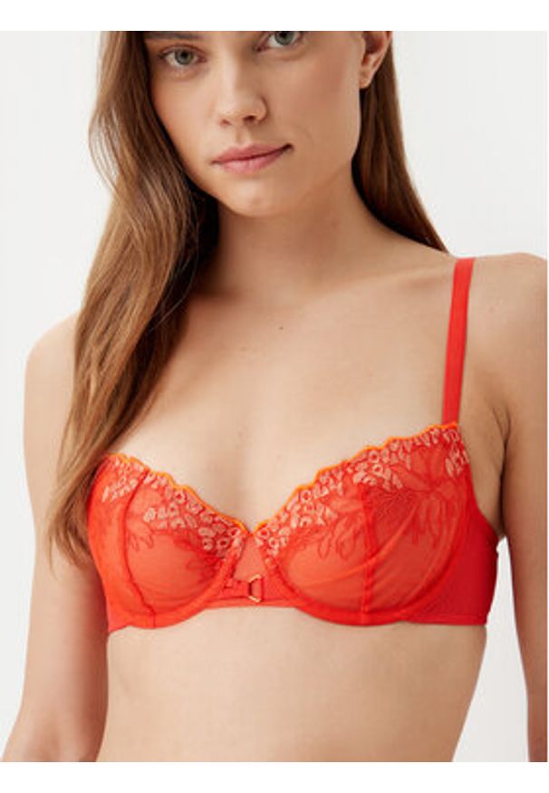 Chantelle Biustonosz balkonetka Spice C22BM5 Czerwony. Kolor: czerwony. Materiał: syntetyk