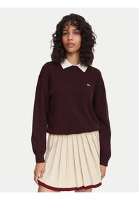 Lacoste Sweter AF4158 Brązowy Regular Fit. Kolor: brązowy. Materiał: bawełna #1