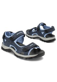 Granatowe Sandały Artiker Wygodne Obuwie Damskie. Zapięcie: pasek. Kolor: niebieski. Materiał: materiał. Wzór: paski. Sezon: lato #3