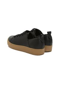 Born2be - Czarne Sneakersy Gorsey. Nosek buta: okrągły. Kolor: czarny. Materiał: materiał. Obcas: na platformie