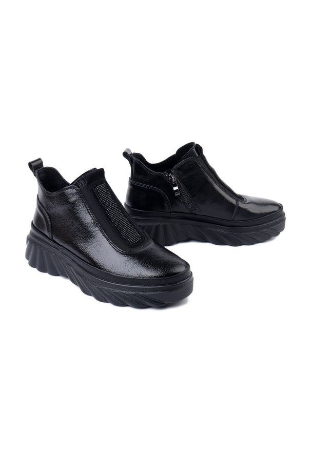 Filippo - FILIPPO DBT7426/25 BK czarny, botki damskie. Zapięcie: zamek. Kolor: czarny. Materiał: polar, skóra