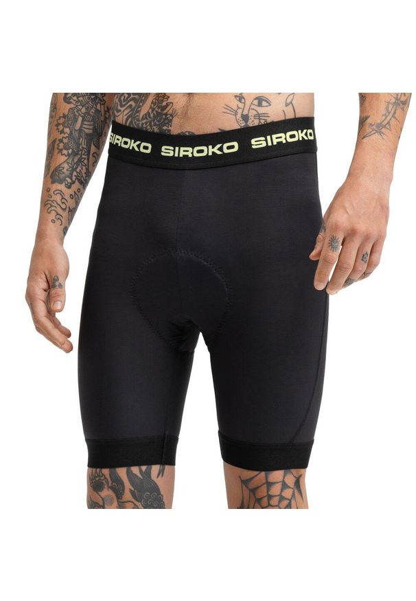 SIROKO - Męskie bokserki rowerowe MTB z wkładką Kolarstwo Siroko MTB MoveFit Black. Kolor: czarny. Materiał: tkanina. Sport: kolarstwo