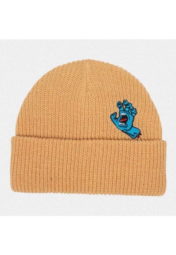 SANTA CRUZ - Czapka Beanie Santa Cruz Screaming Hand Beżowa. Kolor: beżowy