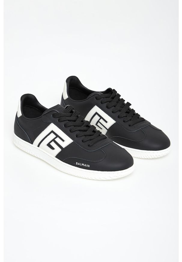 Balmain - Sneakersy męskie skórzane BALMAIN. Materiał: skóra
