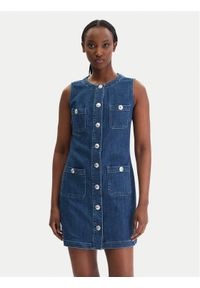 Liu Jo Sukienka codzienna UA6334 D0275 Niebieski Regular Fit. Okazja: na co dzień. Kolor: niebieski. Materiał: bawełna. Typ sukienki: proste. Styl: casual #1