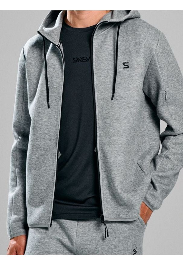Sinsay - Bluza zip hoodie - szary. Kolor: szary