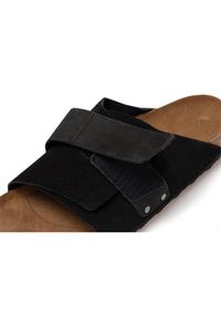 Klapki unisex Birkenstock Kyoto. Kolor: czarny. Materiał: skóra