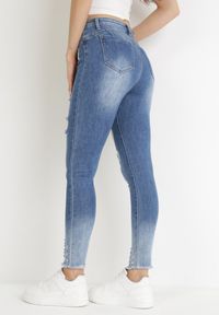 Born2be - Niebieskie Jeansy Skinny z Przetarciami i Efektem Push Up Siloye. Kolor: niebieski #4