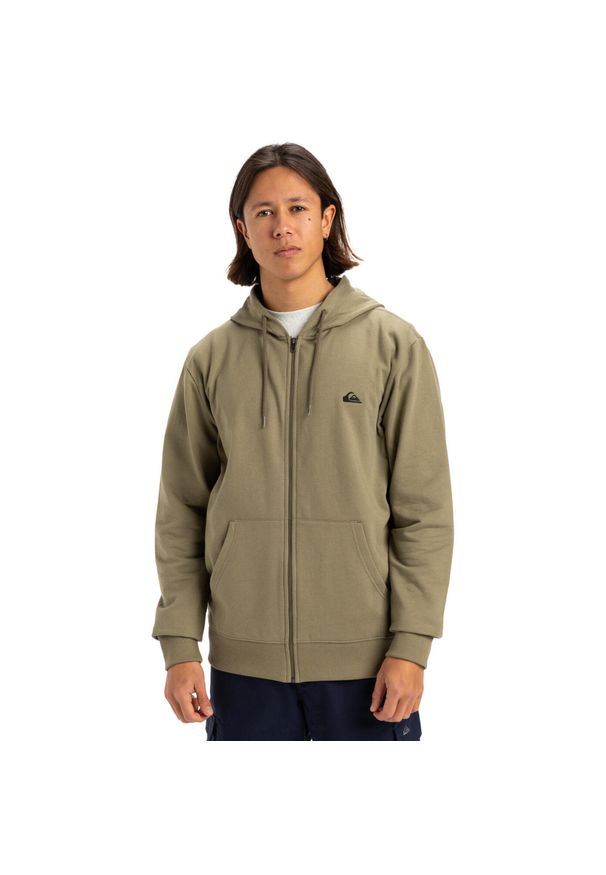 Quiksilver - Bluza na zamek BASIC ZIP Mężczyźni. Kolor: beżowy. Materiał: tkanina, poliester, bawełna