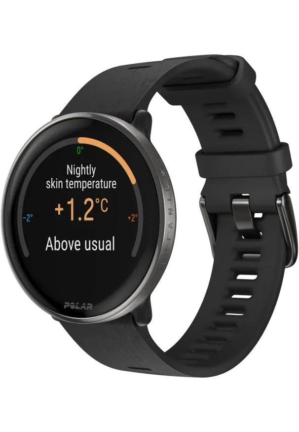 POLAR - Zegarek sportowy Polar Ignite 3 Titanium Czarny (IGNITE 3 TI SIL BLK S-L). Kolor: czarny. Materiał: polar. Styl: sportowy