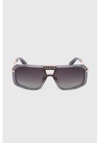 Philipp Plein okulary przeciwsłoneczne męskie kolor szary. Kształt: prostokątne. Kolor: szary #2