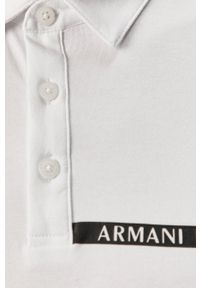 Armani Exchange - Polo. Okazja: na co dzień. Typ kołnierza: polo. Kolor: biały. Długość: krótkie. Wzór: nadruk. Styl: casual #5